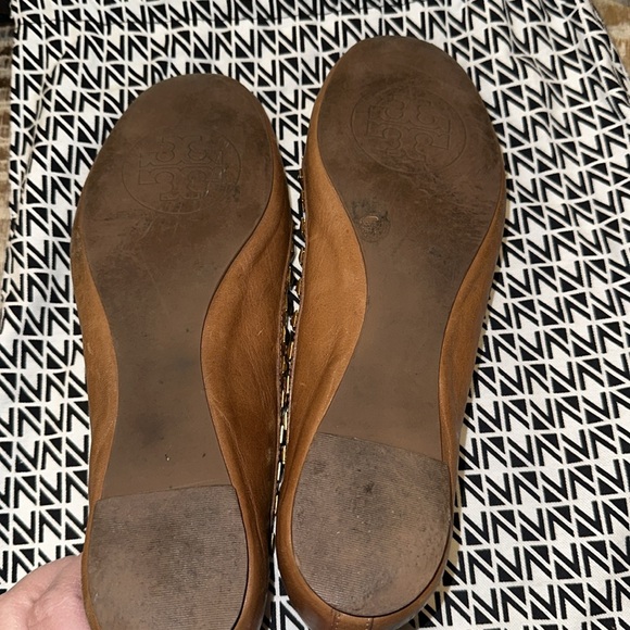 Tory Burch Dale Studded Ballerina Flat Royal Tan 7.5 - Picture 8 of 9
